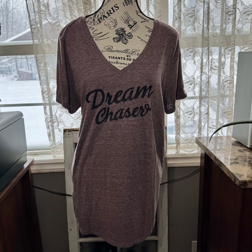 Lane Bryant Maroon Short Sleeve Relaxed T-shirt